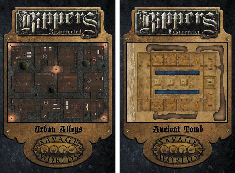 Savage Worlds RPG Alleys/Ancient Tomb Battle Map w/1 Squares Role Playing Games