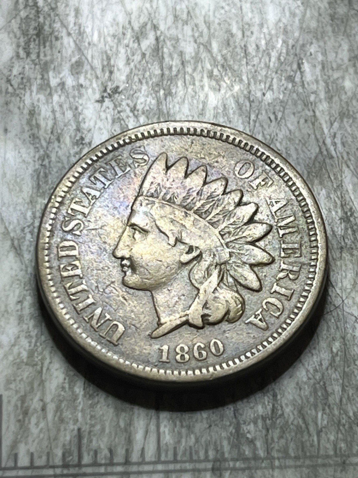 1860 Indian Head  Bronze copper Sharp Very fine ++