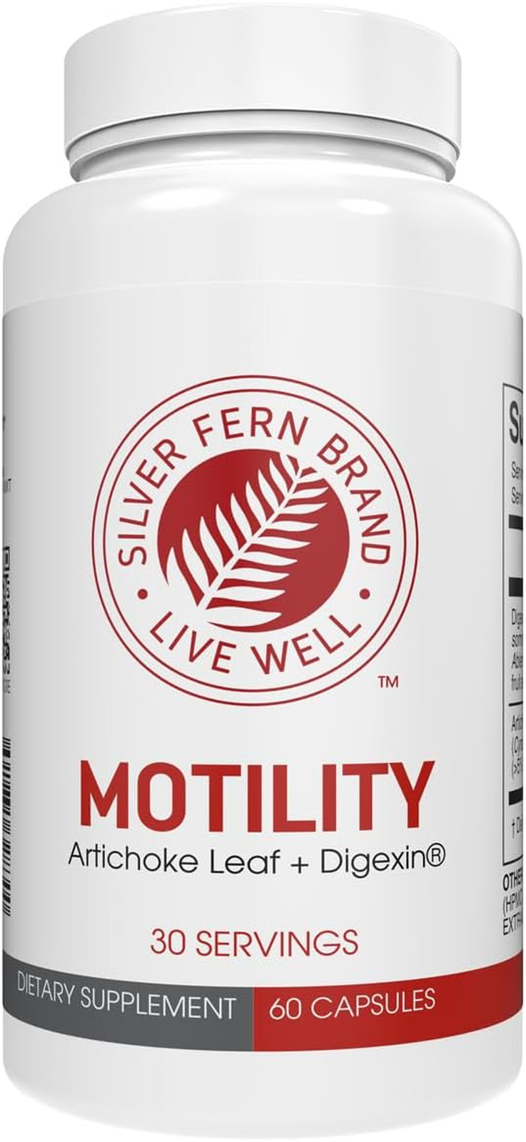 Motility 60 Capsules 30 Day Supply Gut Health Support Supplement