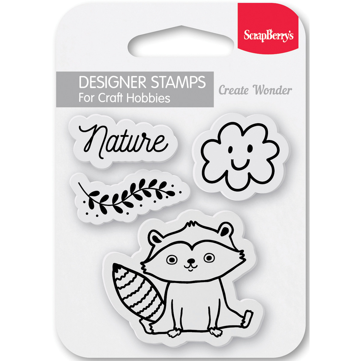 Nature ScrapBerry's Forest Friends Clear Rubber Stamp Set 2.7"X2.7" SCB4907098
