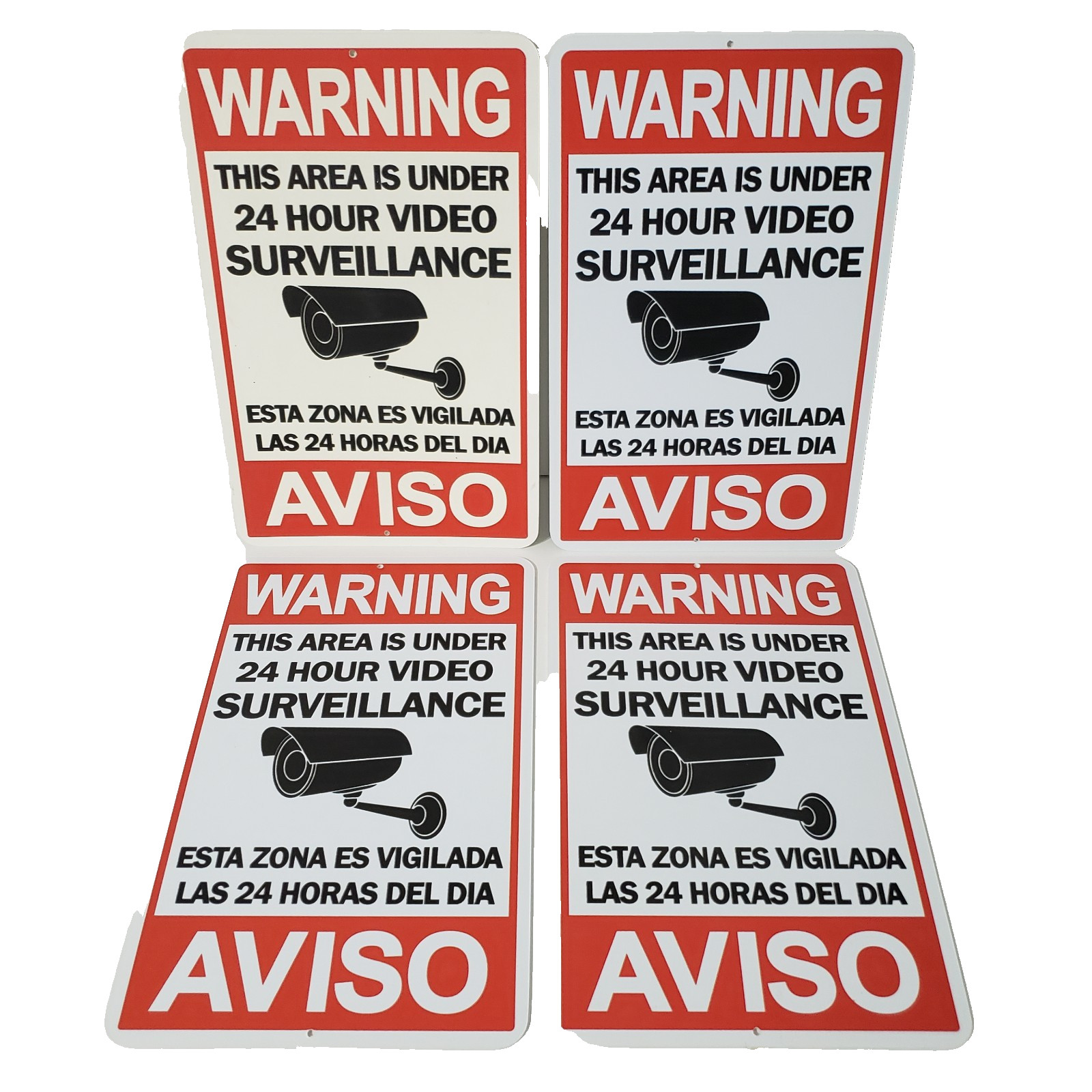 CCTV Warning Home Security Video Surveillance Camera Sign - Lot of 4