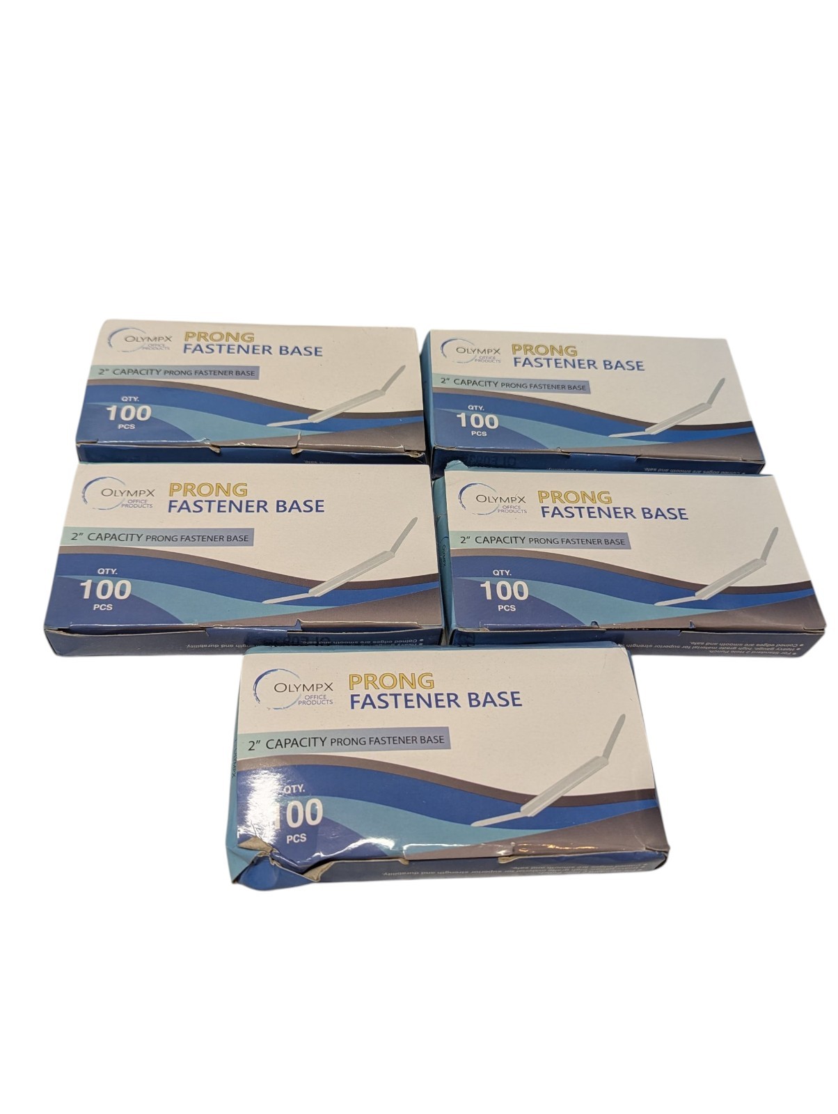 Olympx Prong Fasteners Base 2" Capacity 100 CT (5-packs 500 Total PCS)