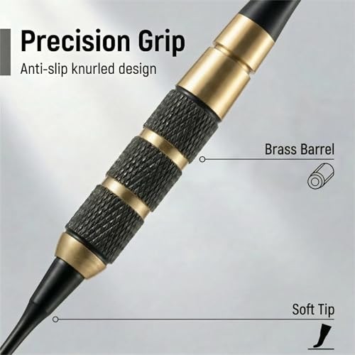 All-in-One Soft Tip Darts, 18g Complete Set with Integrated Flights That