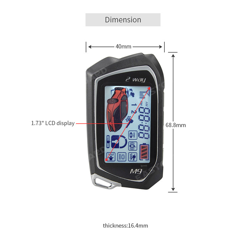 EASYGUARD 2 way car alarm system auto start vibration alarm turbo timer mode