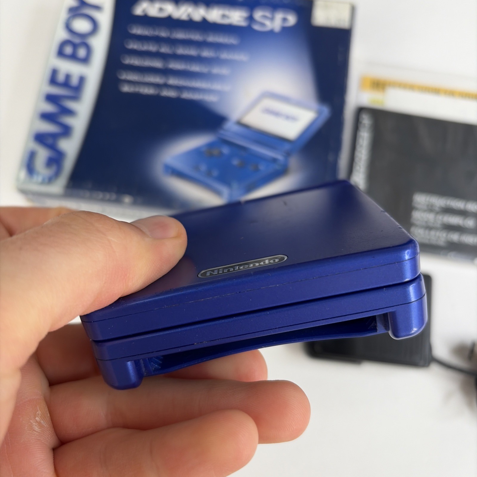 Nice! OEM Nintendo GameBoy Advance SP In Box Cobalt Blue System Complete