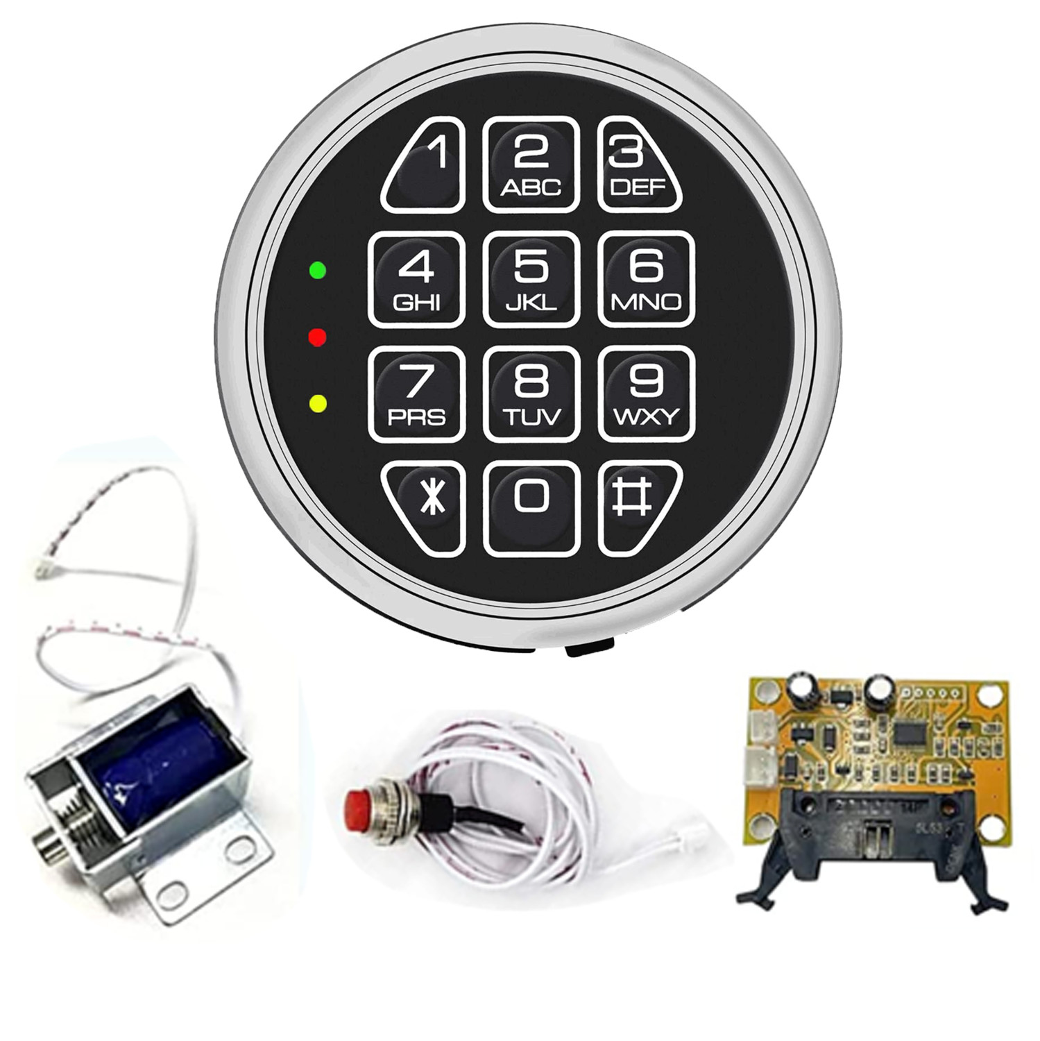 Gun Safe Replacement Lock Chrome Digital Keypad Electronic Lock Solenoid Lock