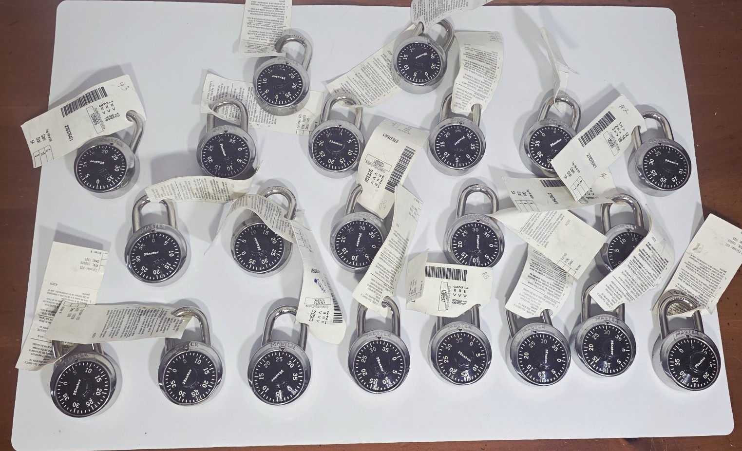 Lot of 21 Master Lock Hardened 1525 Padlocks With Combinations