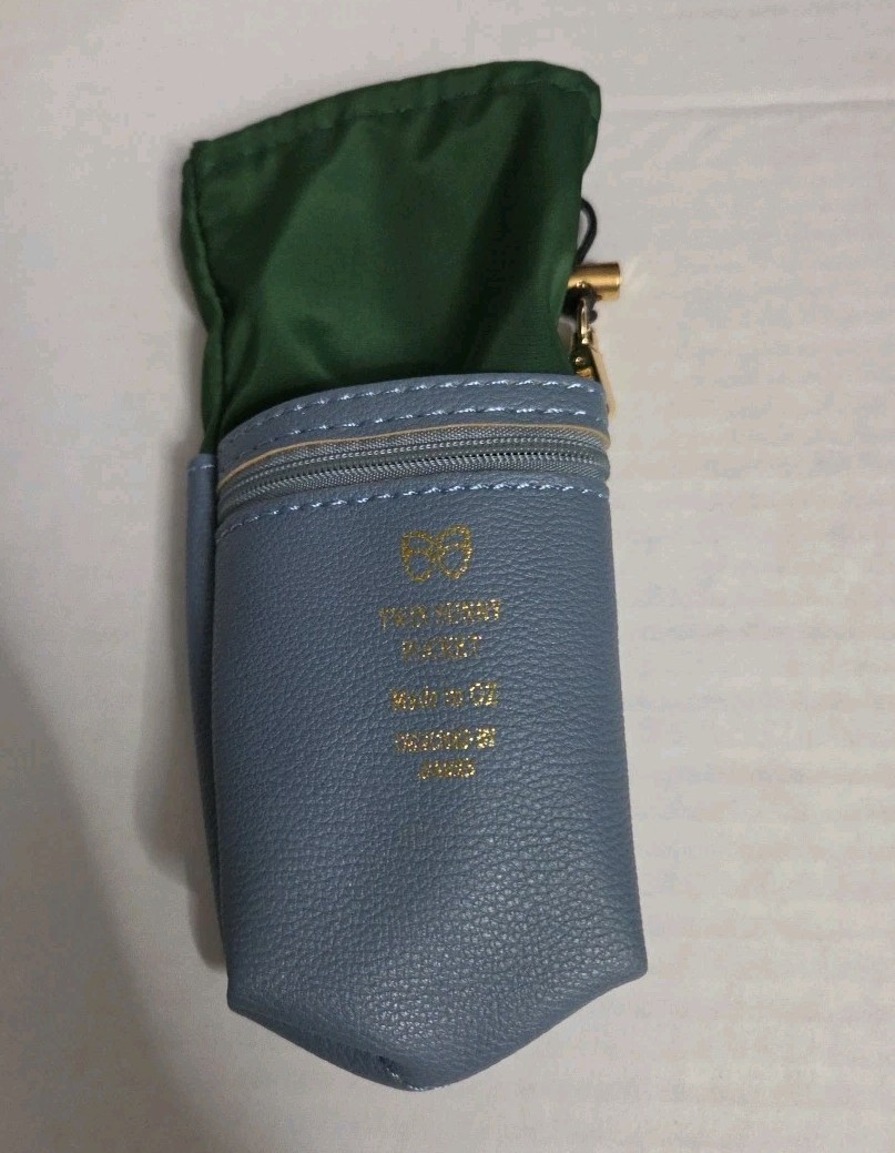 JAVOedge 2 in 1 Double Eyeglasses Pouch Large Size Storage Case Green New
