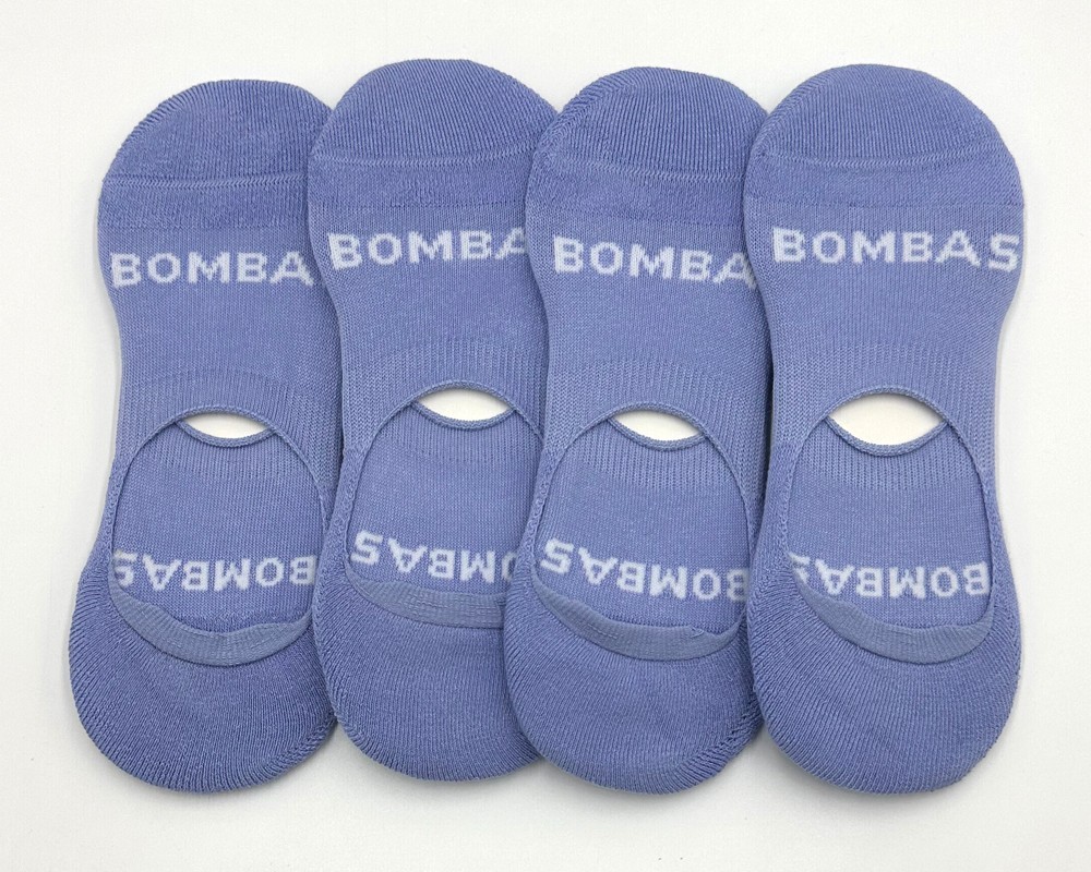 NWT 4 pairs BOMBAS Men's Mid-Cut No Show Socks Cotton Size Med 6-9 blue Everyday