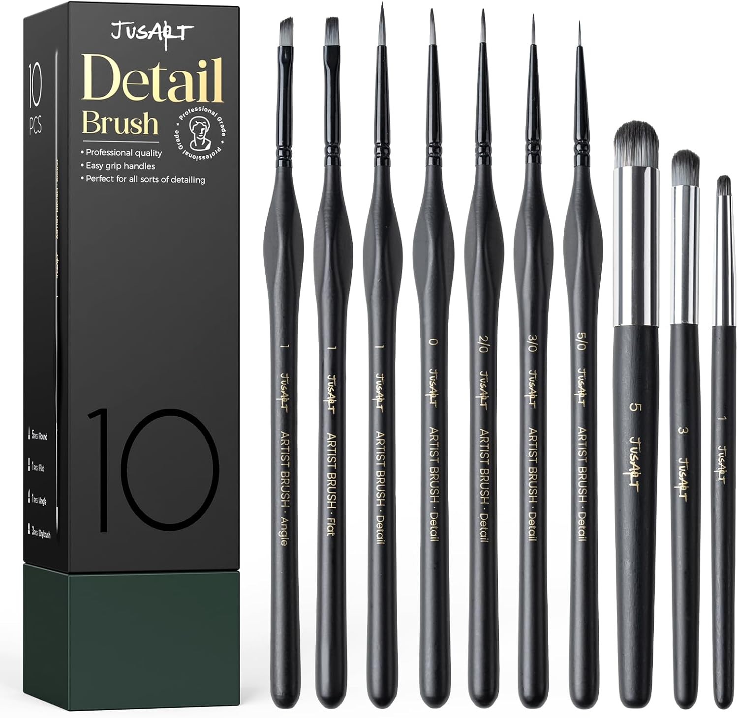 Jrt Detail Paint Brush Set, Miniature Paint Brushes for Models, Acrylic