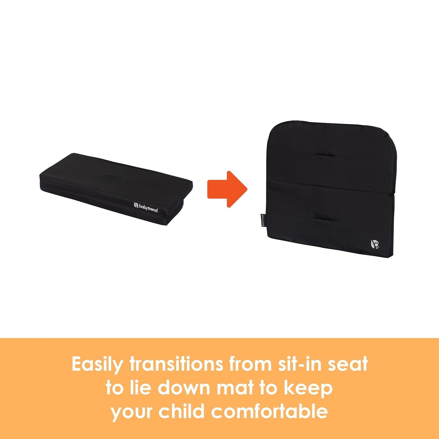 Lightweight & Durable Stroller Wagon Seat2Mat with 5-Point Harness, Black