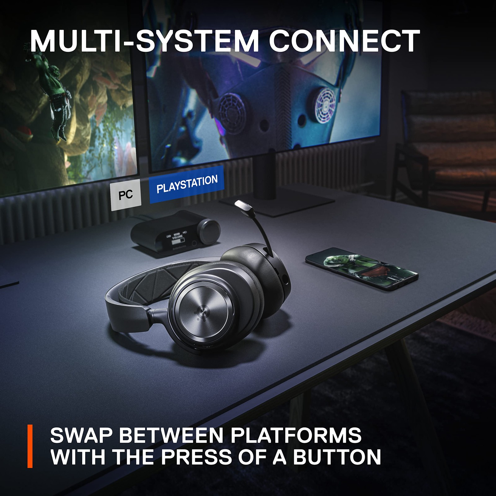 SteelSeries Arctis Nova Pro Wireless Multi-System Gaming Headset for PC, PS5,
