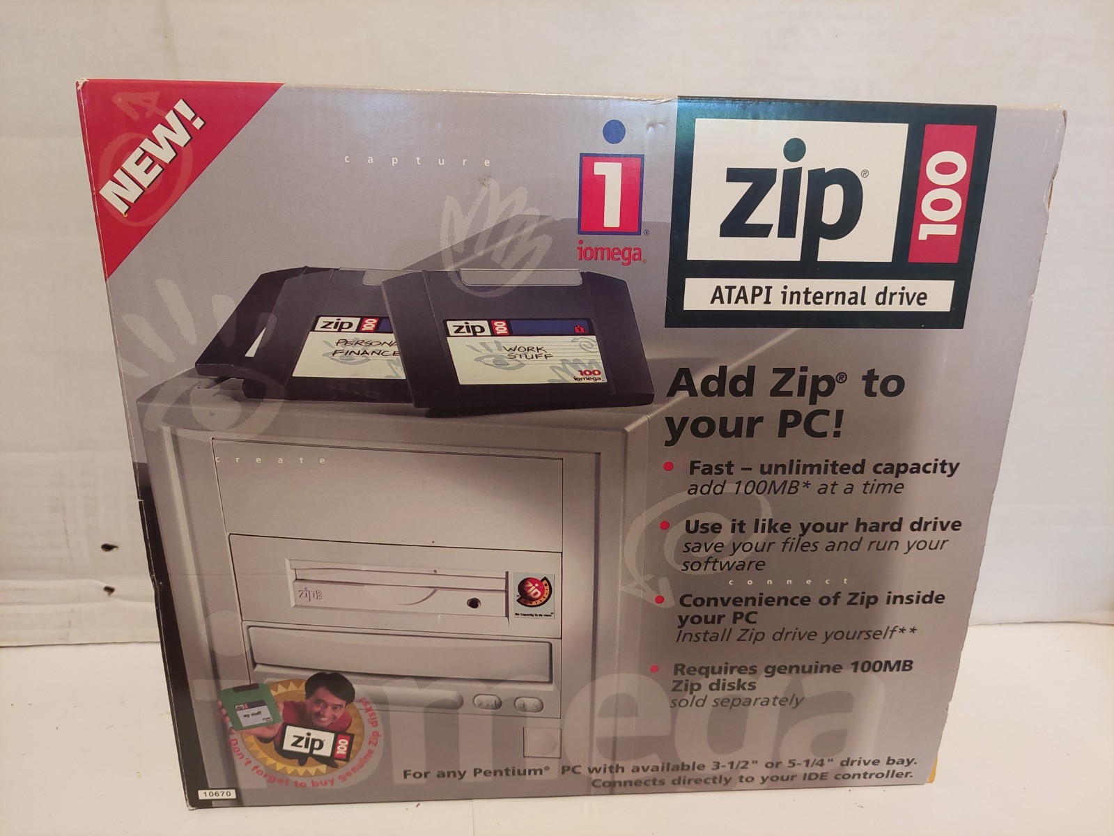 Iomega ZIP 100 ATAPI Internal Drive Complete In Box Open Box Unused