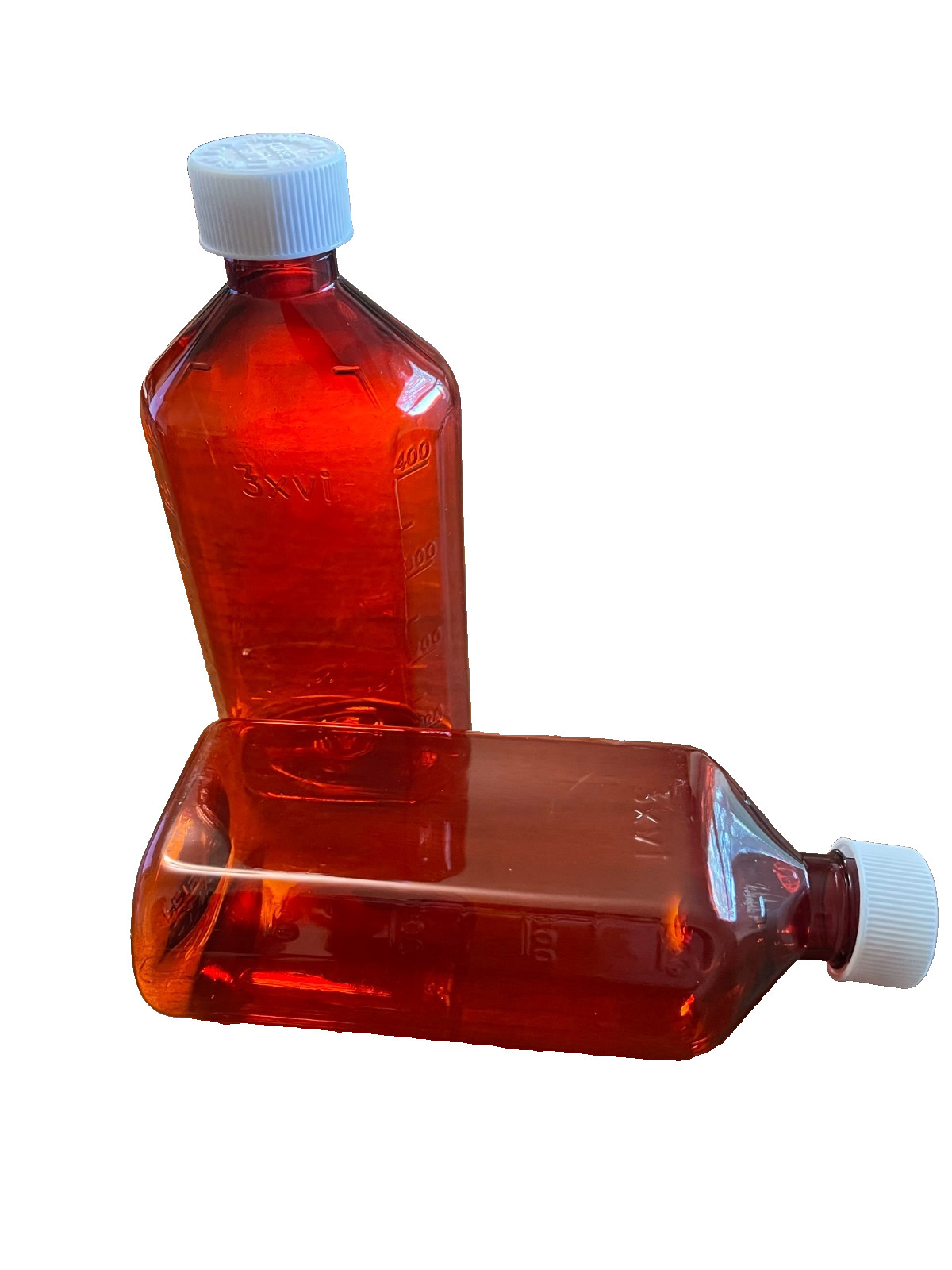 50-count of 16oz Amber Graduated Oval Rx Bottles with Child-resistant caps
