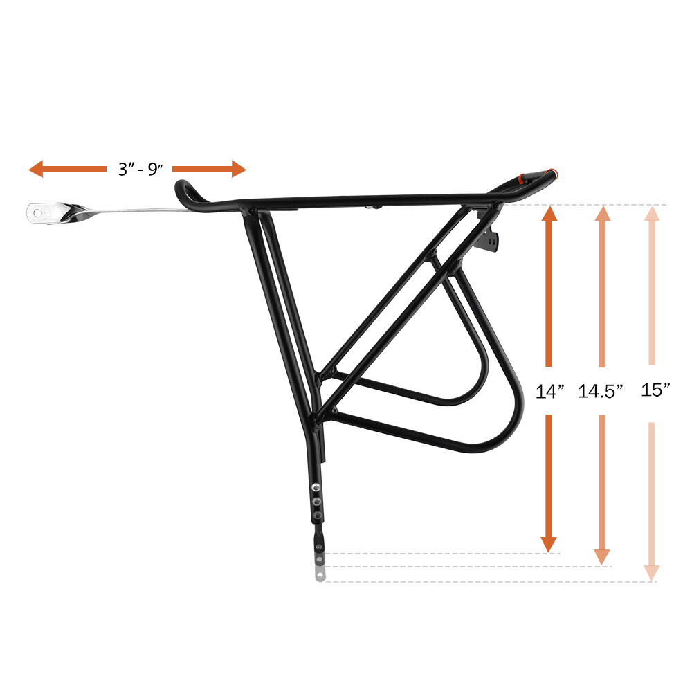 Ibera Bike Trunk Bag Rear Carrier Rack(Non Disc Brake Mount) Combo Quick-Release