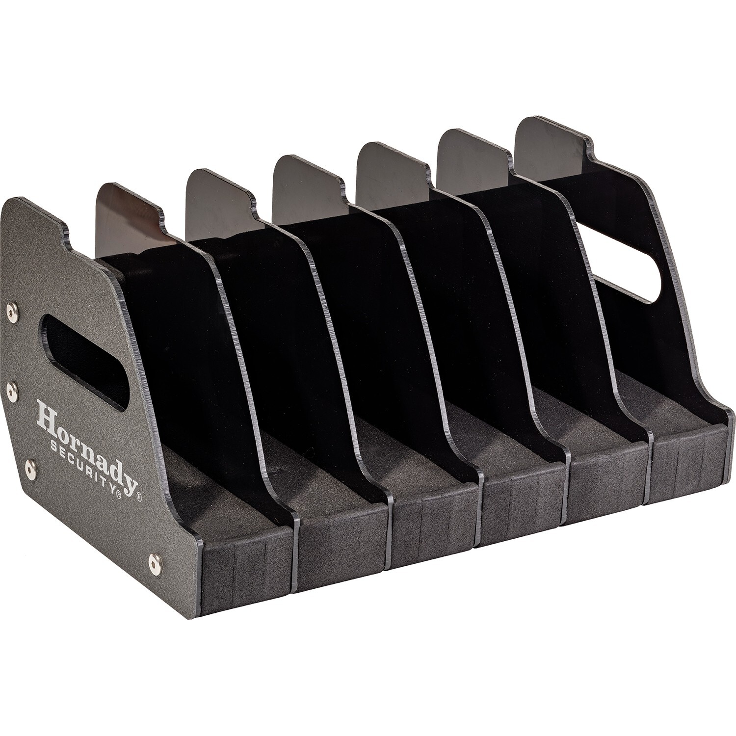 Hornady 6 Gun Pistol Rack Metal w/Foam & Plastic Dividers Holds 6 Pistols #95832