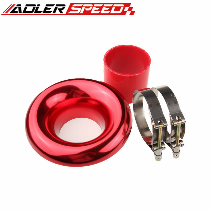 Universal 3" Red Velocity Stack For Cold/ Ram Engine Air Intake/ Turbo Horn