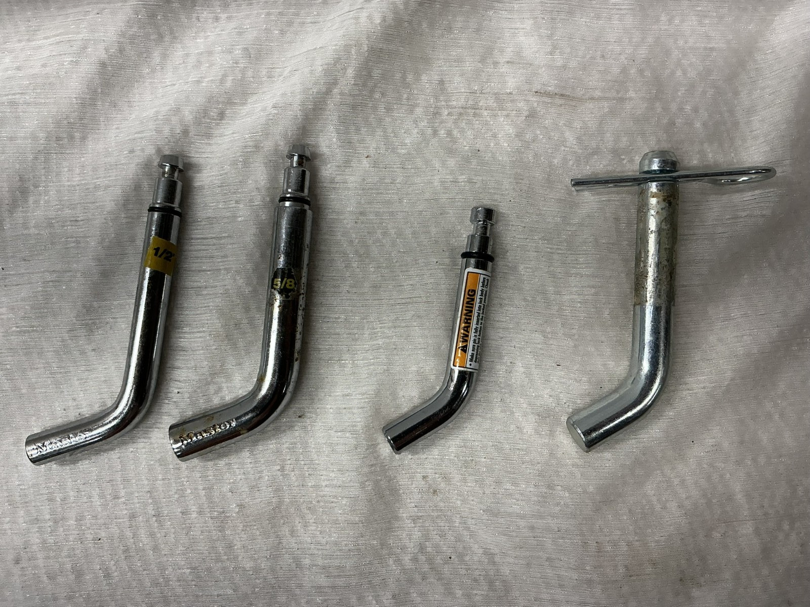 (4) Master Lock Hitch Pin Locks Trailer Hitch 5/8" & 1/2"