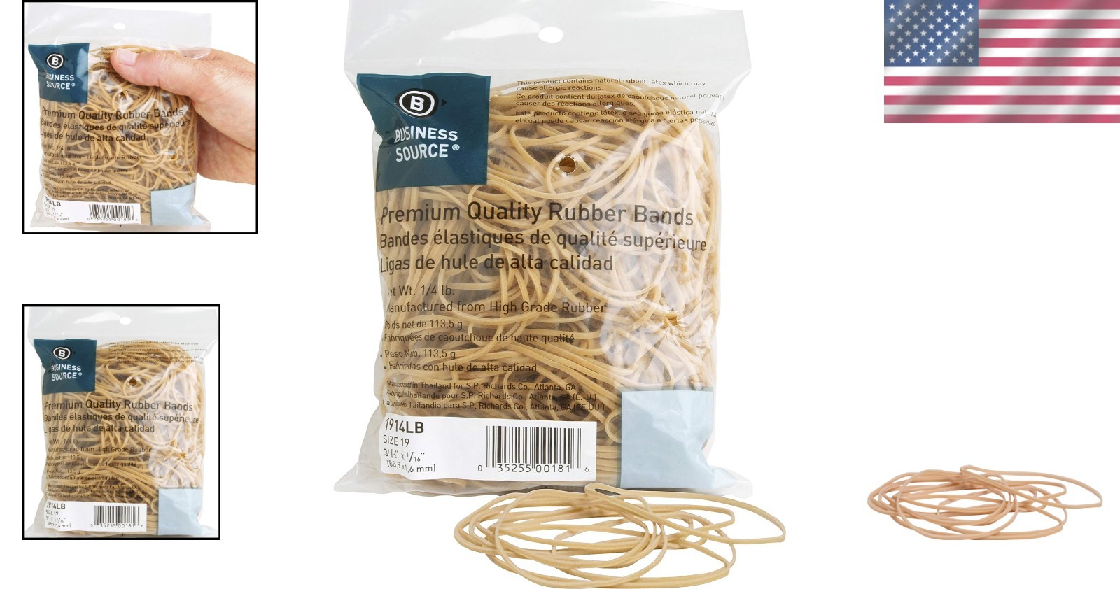 Sustainable 1914LB Natural Rubber Bands, 425 Count - Ideal for Industrial Needs