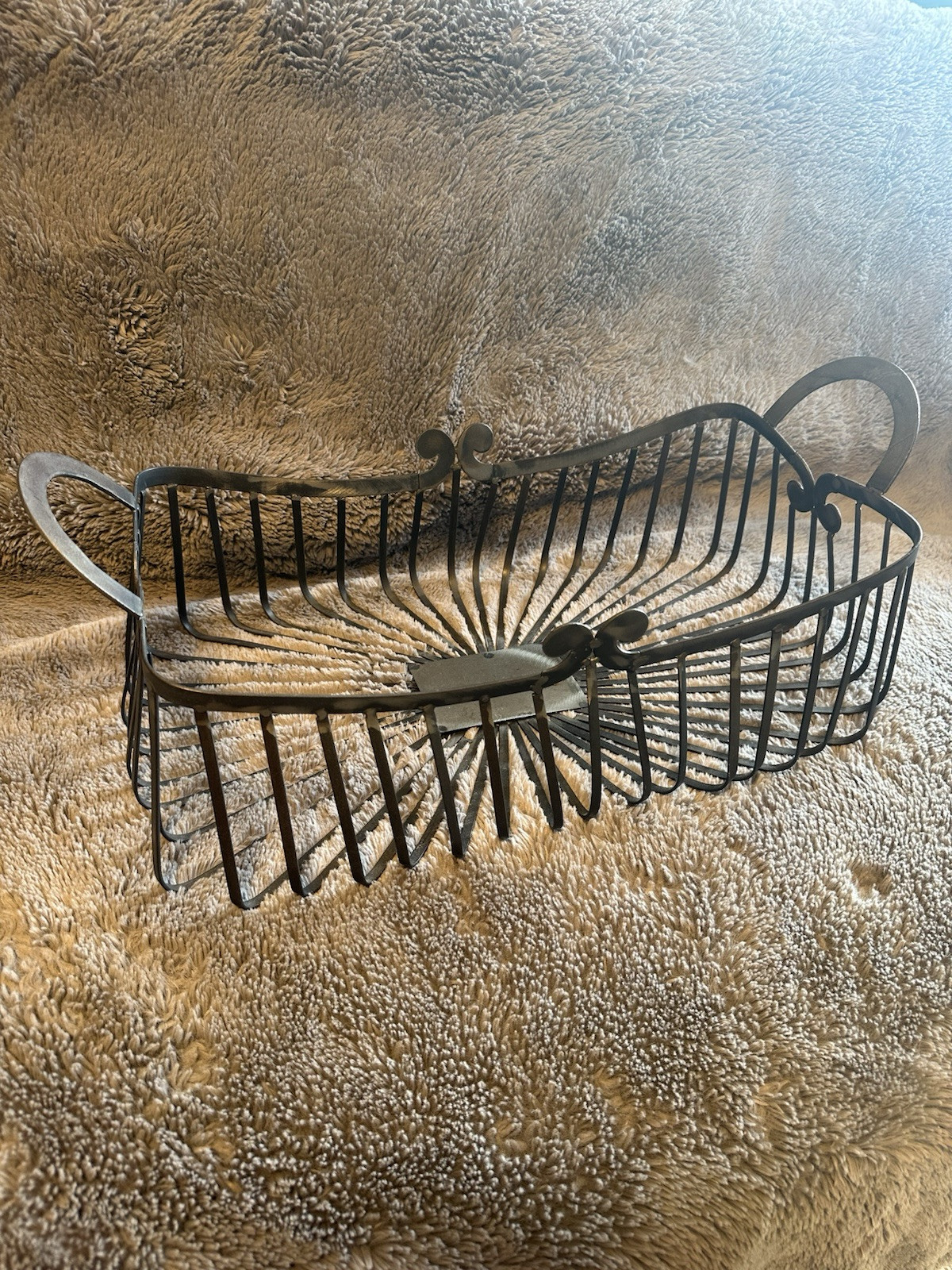 Vintage Metal Decorative Wire  Basket with Handles