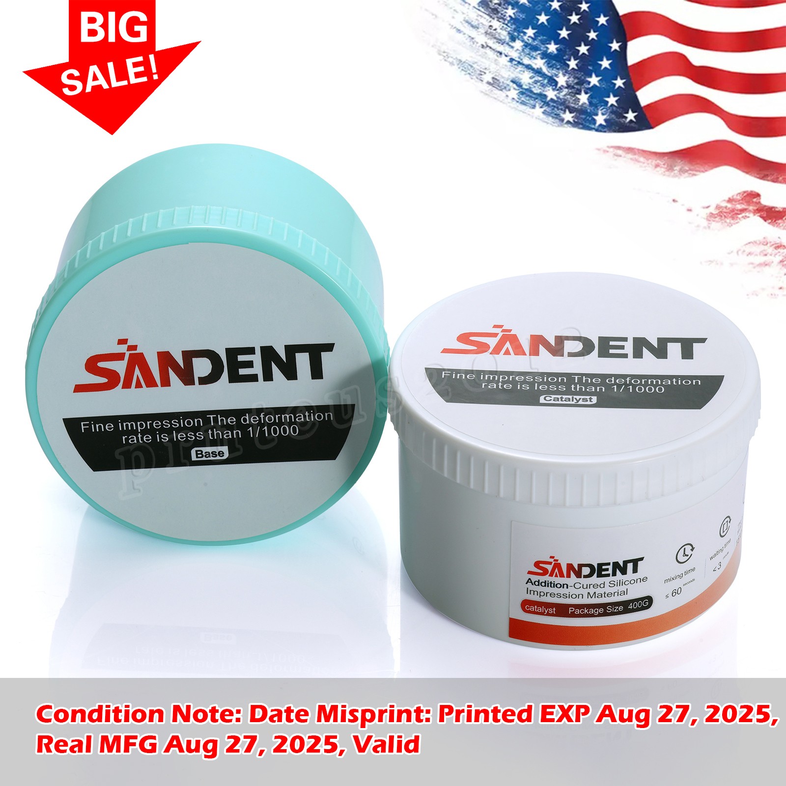 2 Sets Dental Putty PVS VPS Impression Material Base Normal Set 2 x 400g