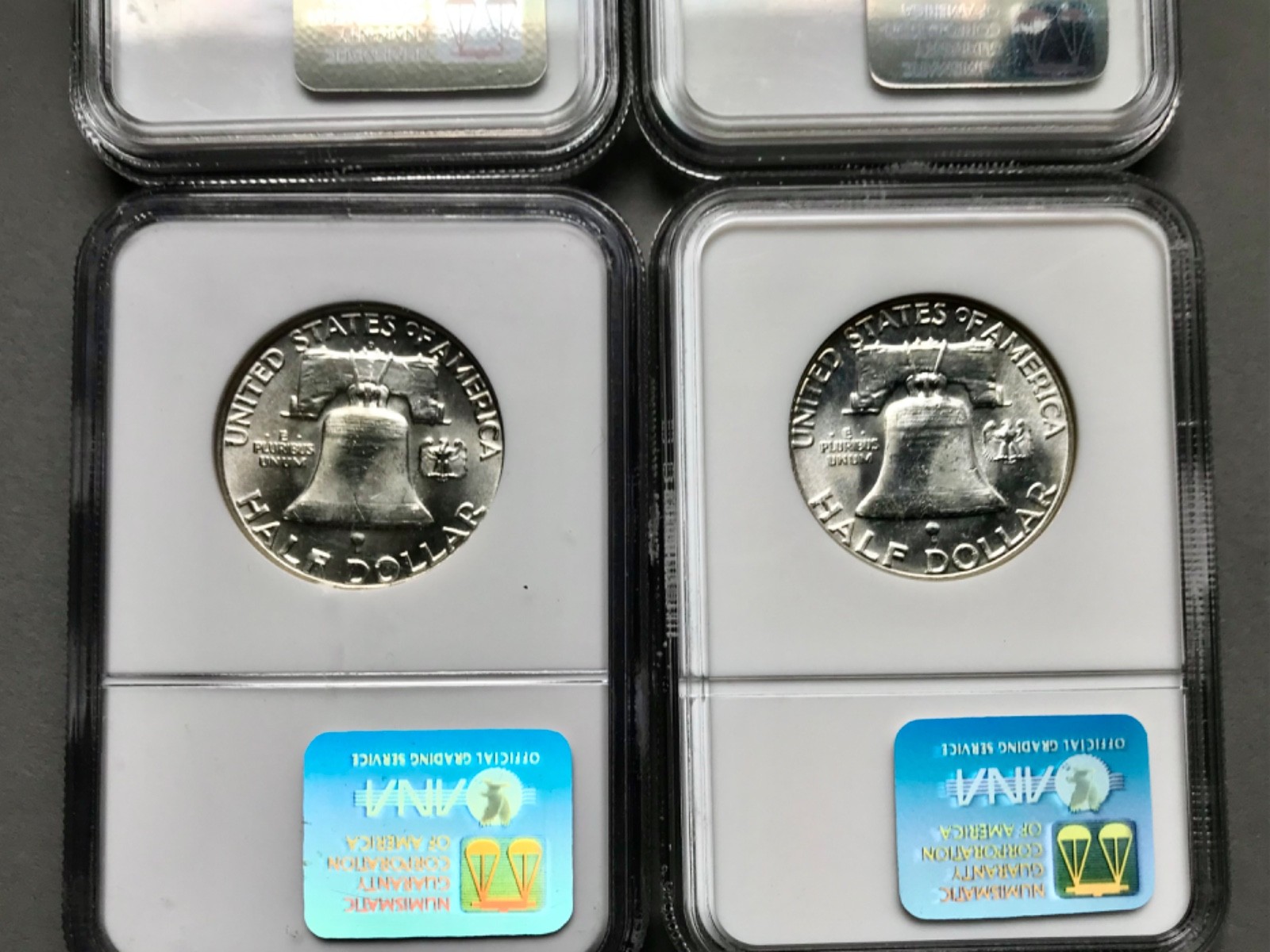 Group of (4) Franklin Half Dollars NGC MS65