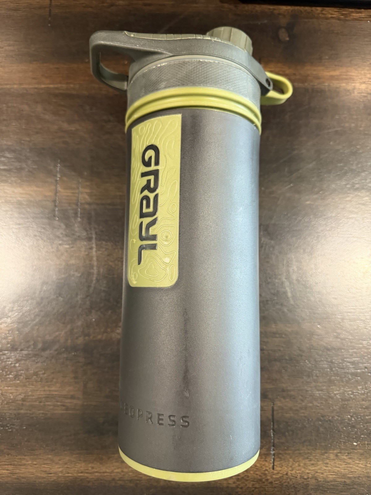Grayl GeoPress Filter & Purifier 24 oz Outdoor Water Bottle Black Camo Hiking