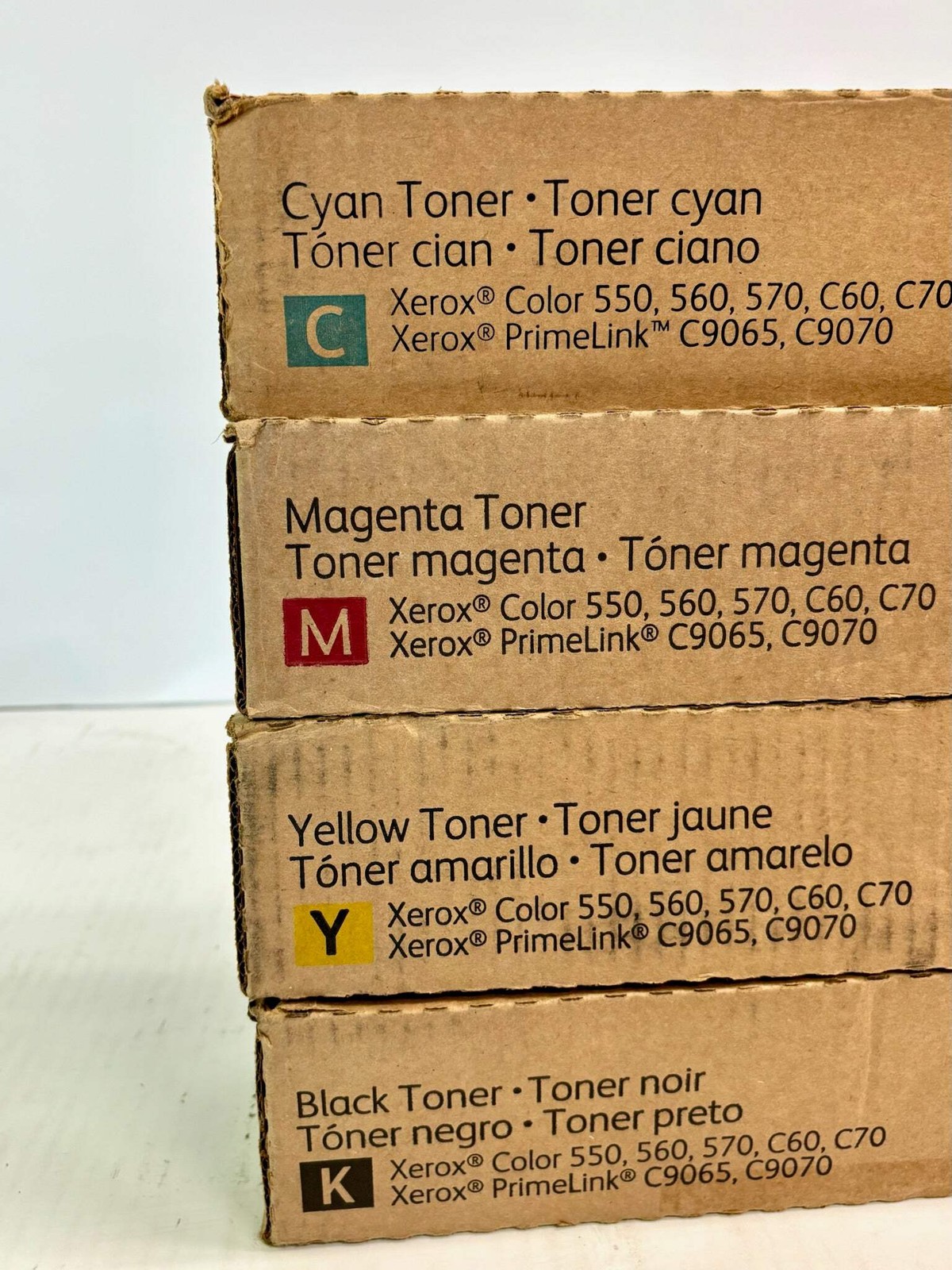 4 Genuine Xerox Color 550,560,570,C60,C70 PrimeLink C9065,C9070 CMYK Toners