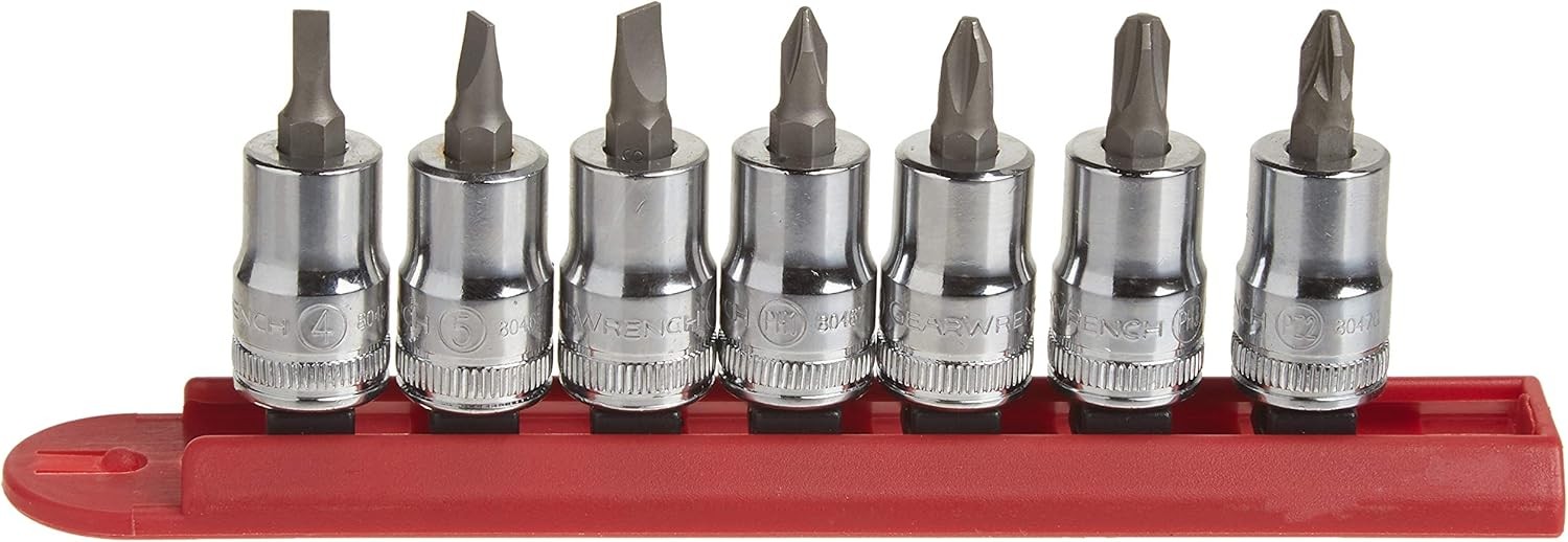 GEARWRENCH 7 Pc. 3/8" Drive Slotted/Phillips/Pozidriv Bit Socket Set One Size