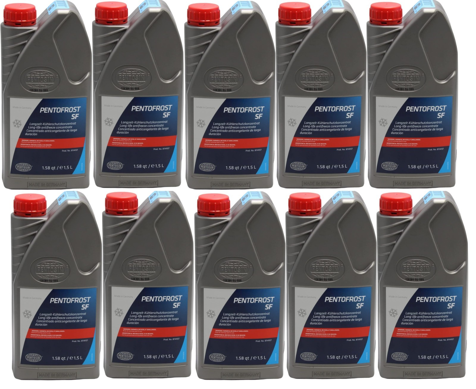 10 PackFor VW AUDI GENUINE PENTOSIN SF G12 COOLANT ANTIFREEZE 1.5 LITER #8114107