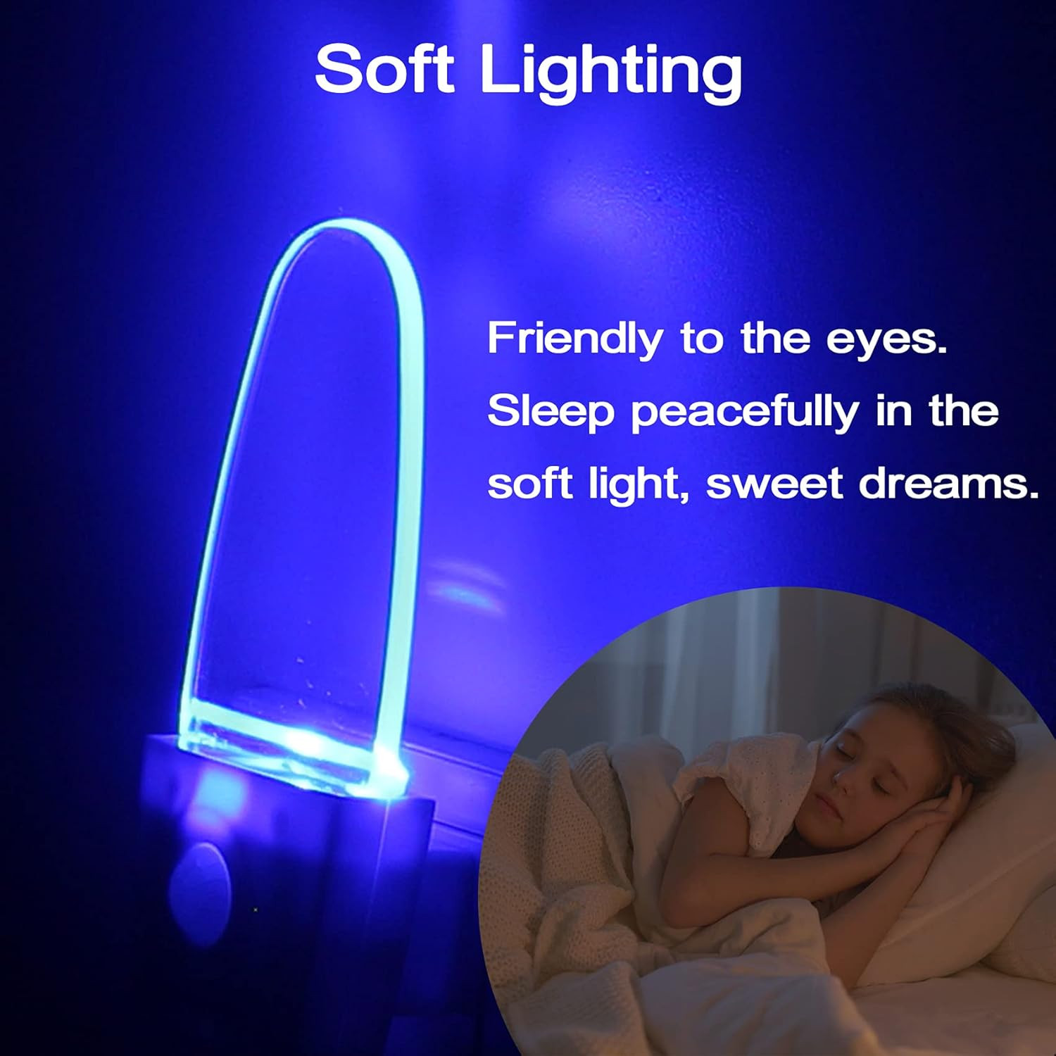 Motion Sensor Night Light 2 Pack, 0.5W Plug in Motion Activated LED Night Lights