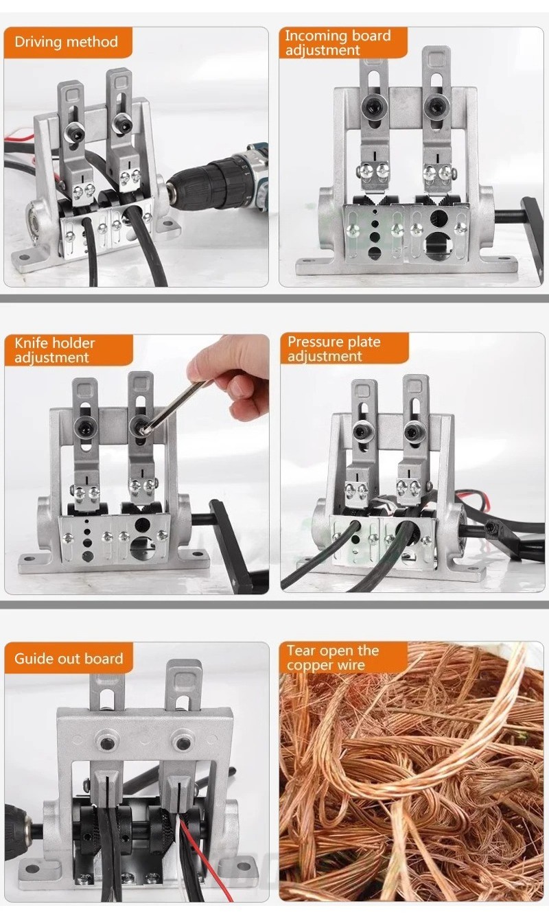 Electric Cable Stripper Portable Manual Wire Stripper Copper Cable Peeling