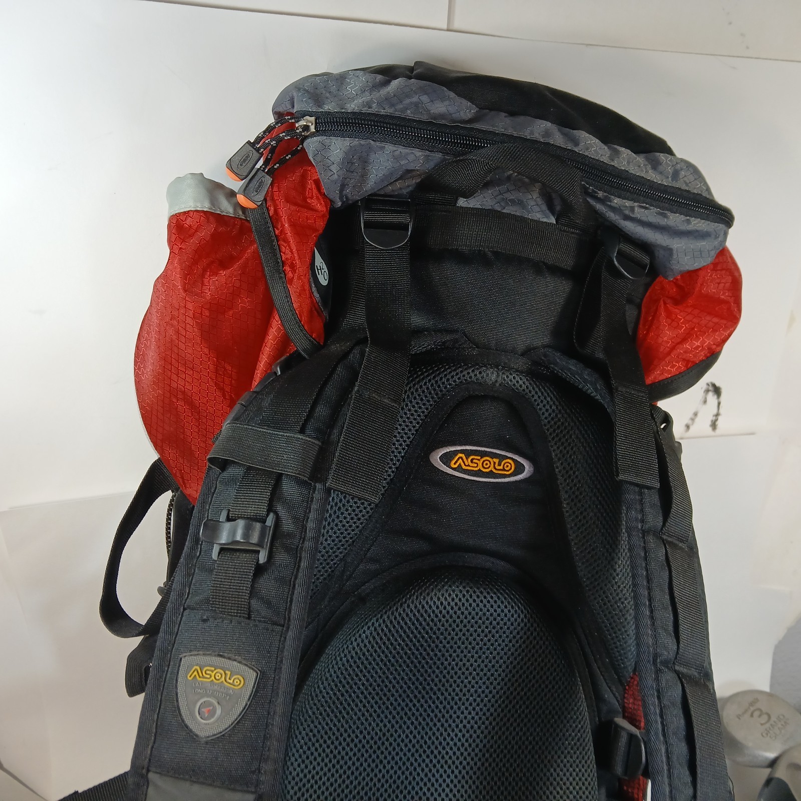 Asolo Backpack Fastrail 40 Camping Hiking Red Black Rigged Frame