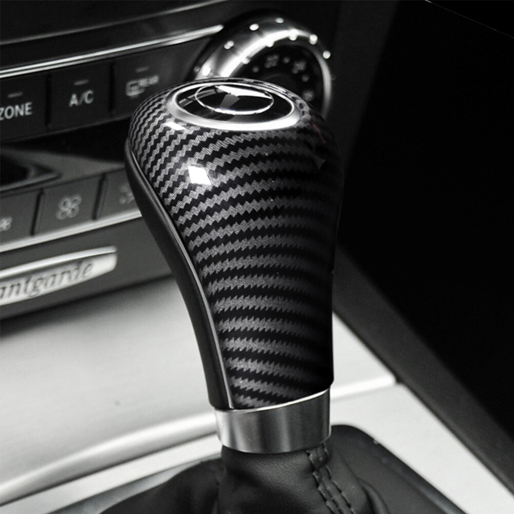 For Mercedes Benz A/C-CLASS 2004-2011 Carbon Fiber Gear Shift Knob Cover Trim
