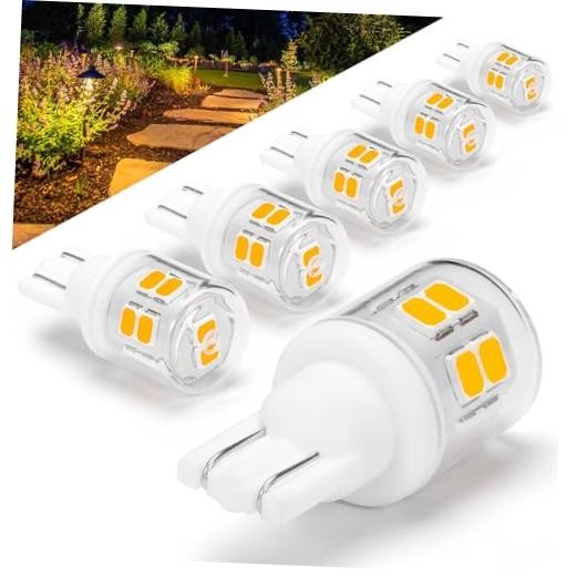 T5 T10 LED Wedge Base Bulbs, 2700K T10 - 6 count (Pack of 1) 2700k Warm White