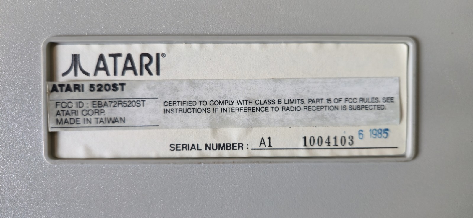 Vintage Atari 520ST Computer (1985) – Untested – For Repair or Parts Only