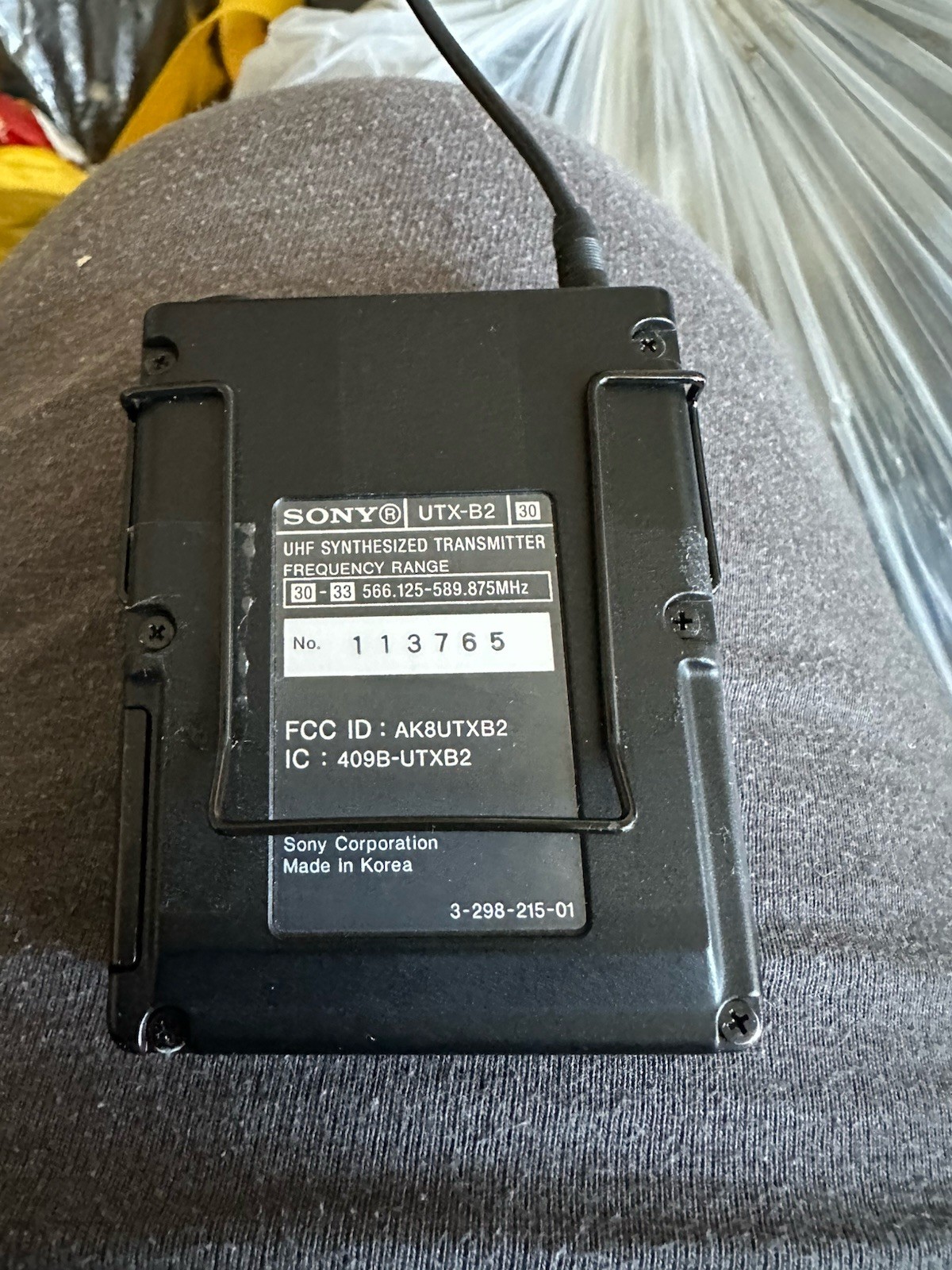 Sony UTX-B2 Synthesized Bodypack Transmitter