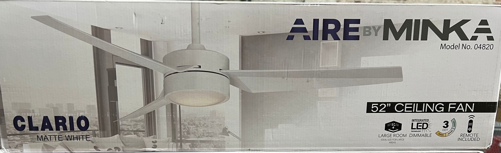 Aire By Minka Clario 52 in. Indoor Matte White Ceiling Fan 3CCT LED