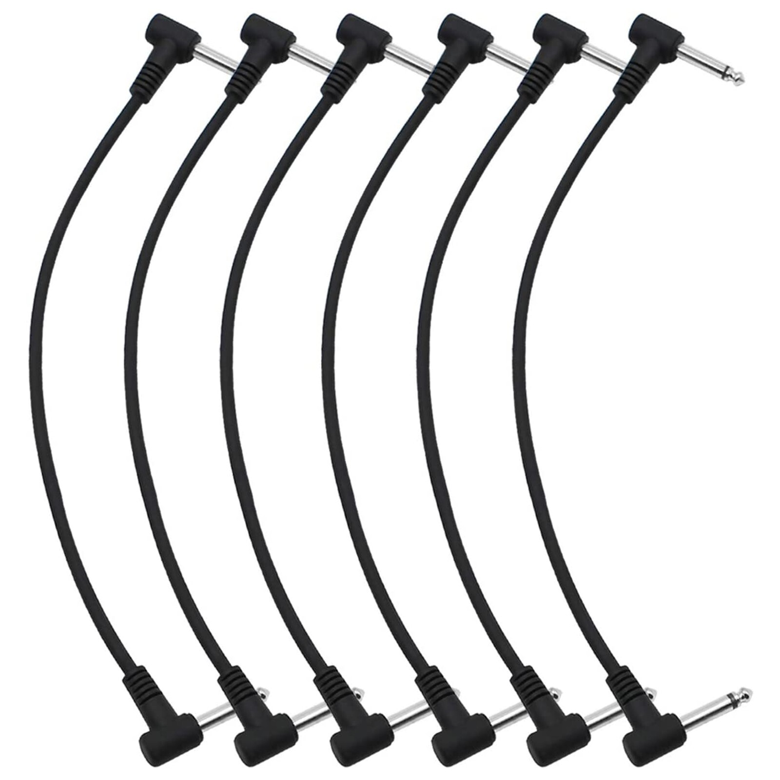 Hakka 6 pack 12'' Noiseless Effects Pedal Lead Patch Cable Instrument Cord