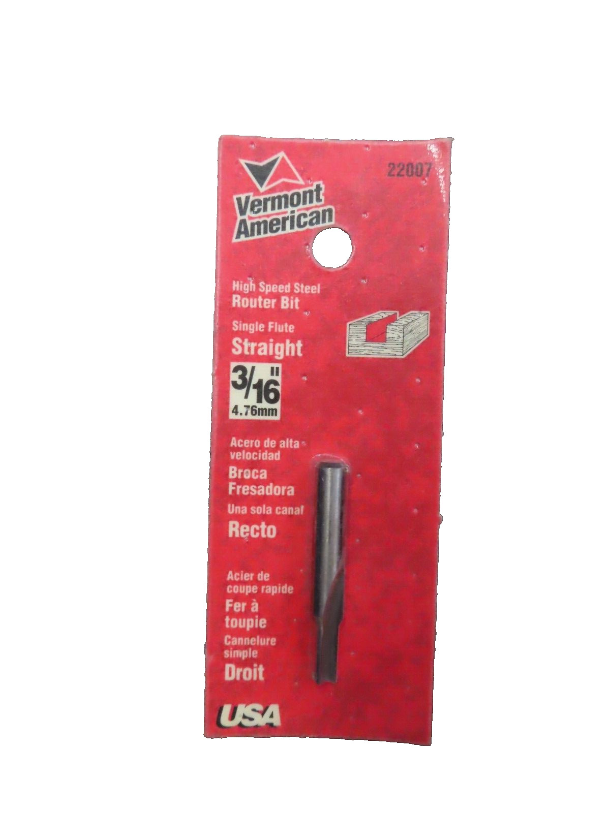 Vermont American HSS Router Bit Straight Flute 3/16"  Made in the USA  NEW