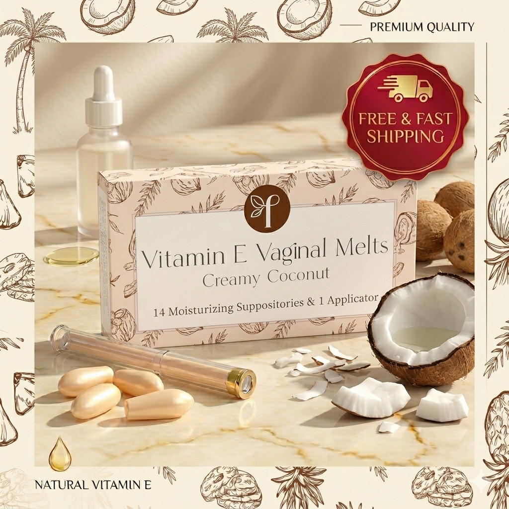 Femallay Vitamin E Vaginal Melts – Creamy Coconut Moisturizer (14ct + Applicator