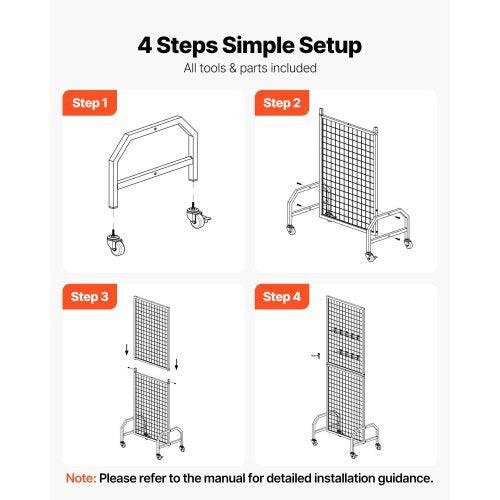 Grid Wall Panel 19 x 5.4 ft Wire Grid Panels Display Rack Movable Art