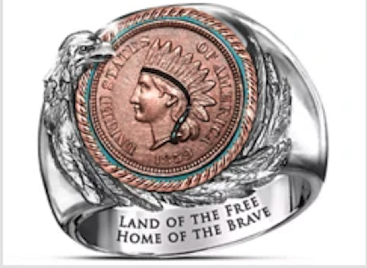 Eternal spirit of America native #BRX0102SIZES 7-12 native coil coin collector