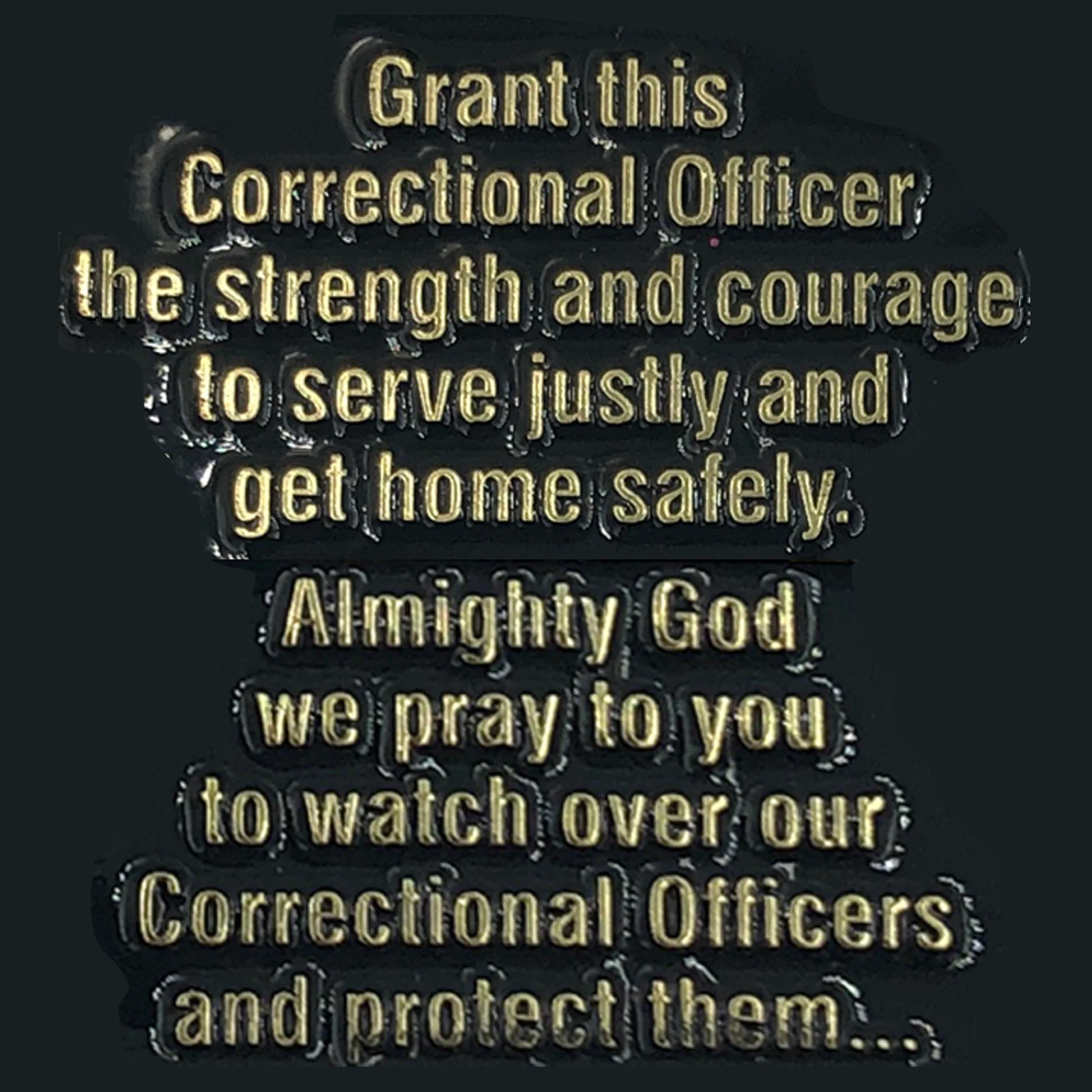 EL10-009 Correctional Officer Thin Gray Line Prayer Challenge Coin CO Correction