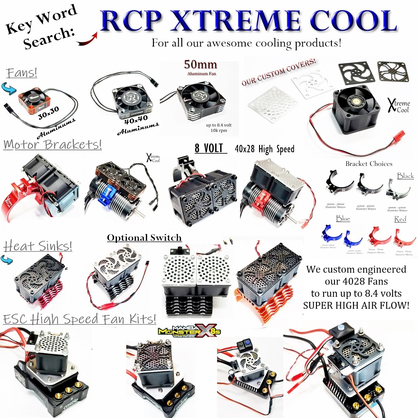 RCP-ESC Mount Hobbywing Max 4 Mount Arrma Kraton & Outcast 8s Holder Option