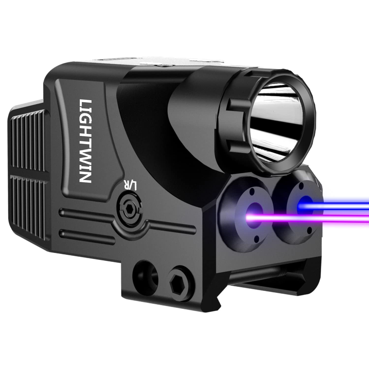 Blue Purple Laser Beams with 600 Lumens Flashlight for Pistols, 3 in1 Laser L...