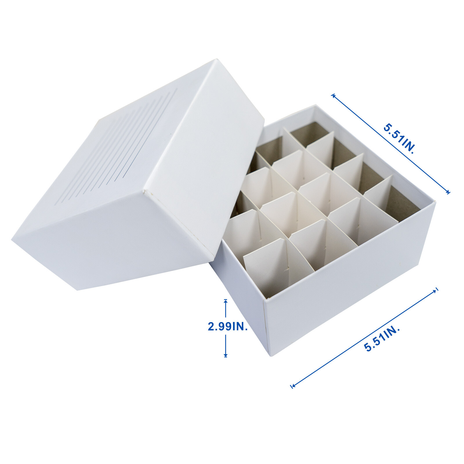 20Pcs 16-Well Cardboard Freezer Boxes, White