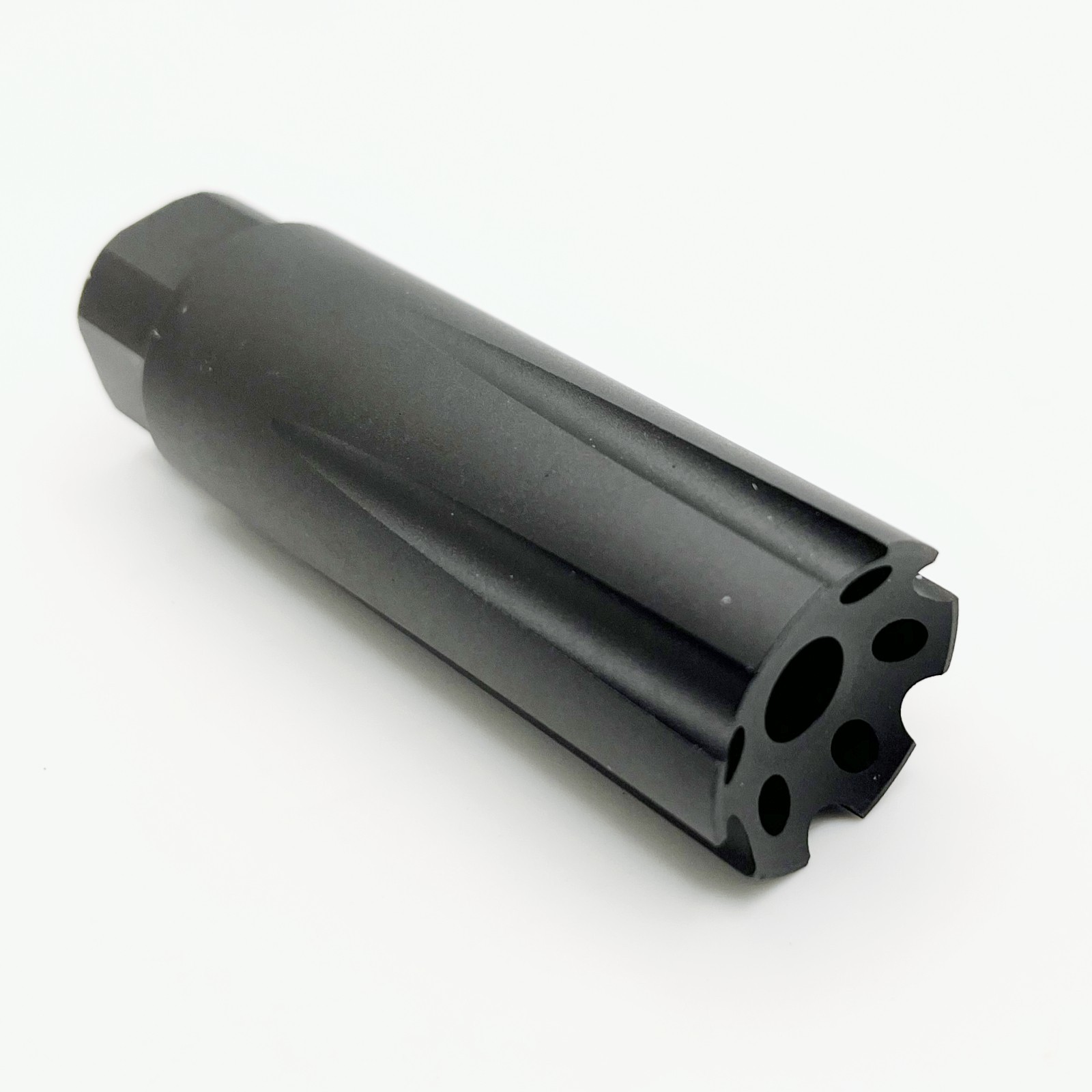 Aluminum 1/2x28 TPI Thread Muzzle Brake Combo Anodized Black For .22 223 5.56