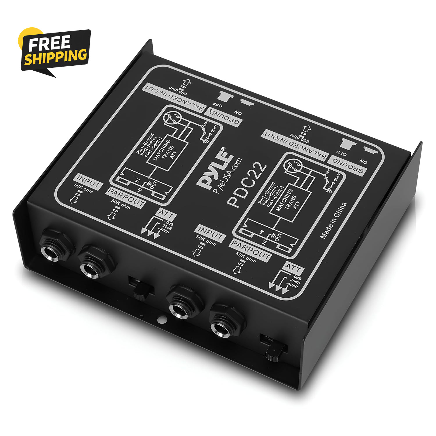 -PRO Premium Direct Injection Audio Box - Passive DI Unit Hum W/ Input