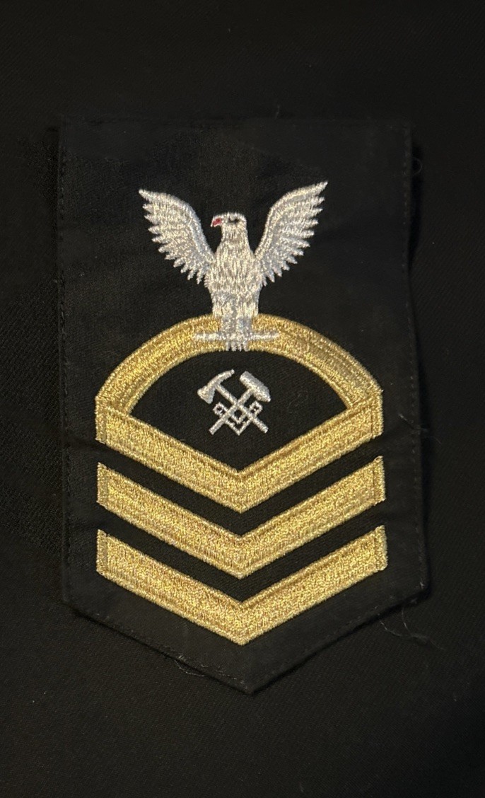 US Navy CPO/E7 Rate Hull Maintenance Technician Large Chief Petty Officer Blue